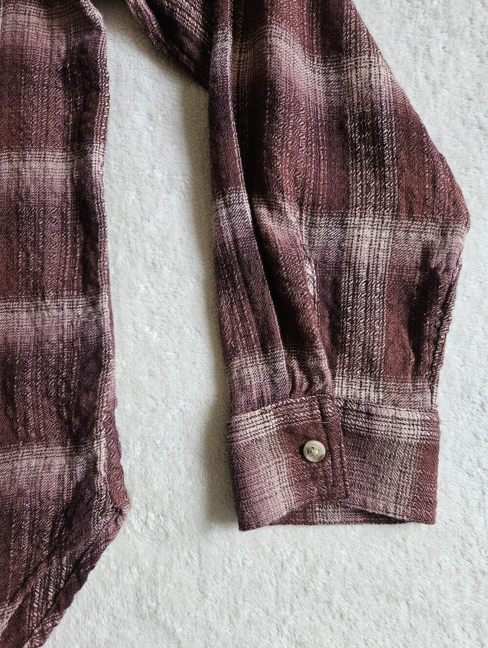 beachlunchlounge Elly Plaid Button Down Shirt XL Japanese Maple Viscose Cotton - Picture 13 of 14